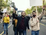 A photograph of a democratic protest