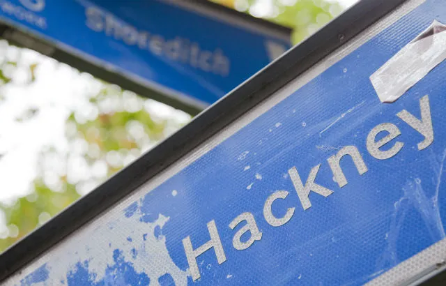Street sign of Hackney