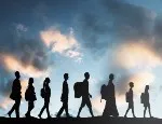 A group of migrants travelling 