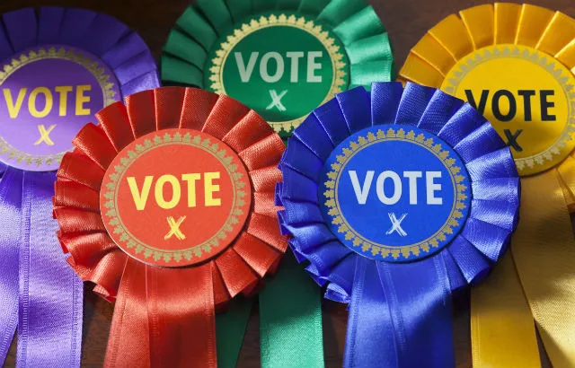 Political party badges