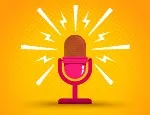 An illustration of a retro microphone