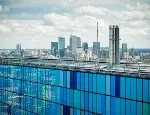 View of east London and the Royal London Hospital