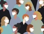Crowd wearing masks