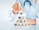 Doctor with building blocks