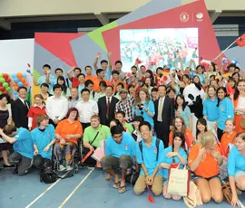 A group of students at the Sichuan student summer camp
