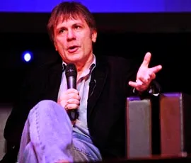 Bruce Dickinson talks at the Innovation Forum