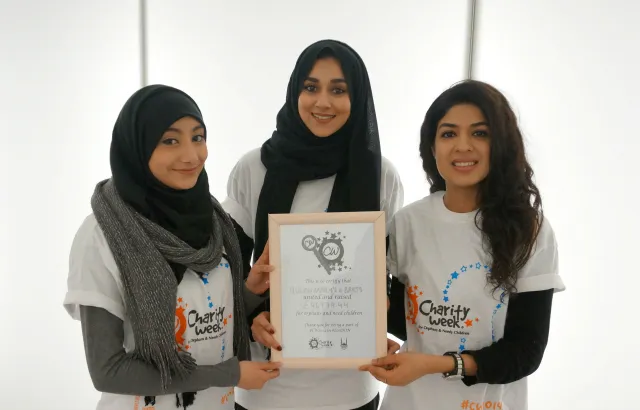 L-R: Nida Iqbal, Sadia Rehman and Maliha Asad helped with the fundraising