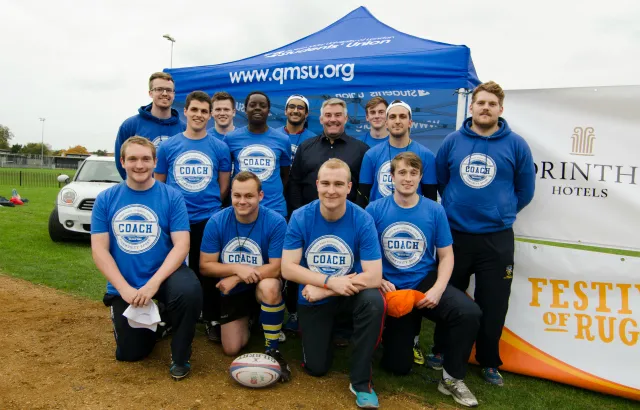 Jason Leonard (c) with the QMRFC coaches