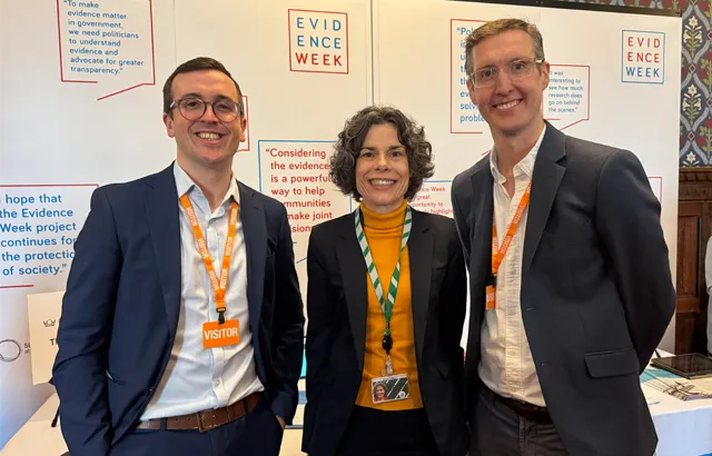 (L-R) Liam Loftus, Deirdre Costigan MP, Dr John Ford at Evidence Week 2025