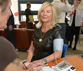 BBC 'New Tricks' star Amanda Redman has her blood pressure checked