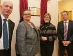Professor Stefan Priebe; Marie Gabriel; Professor Dame Sally Davies; Principal Simon Gaskell