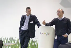 Lto R: Independent on Sunday's John Rentoul and DJ Collins, Head of Communications at Google UK