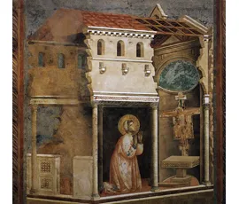 Painting by Giotto of St Francis - Miracle of the Crucifix