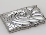 A sterling silver business-card holder from the collection, by silversmith Aoife White