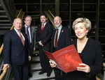 Irish Justice Minister Dermot Ahern T.D., Professor Sean McConville, Mr Denis Cummins – President Dundalk IT, NI Justice Minister David Ford MLA, Dr. Anna Bryson at the launch of ‘The Peace Process – Layers of Meaning’ 
