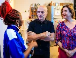People networking at the 20 year anniversary of the People's Palace Projects do Brazil