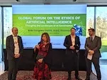 Professor Leslie, Gabriela Ramos and delegates at the UNESCO Forum