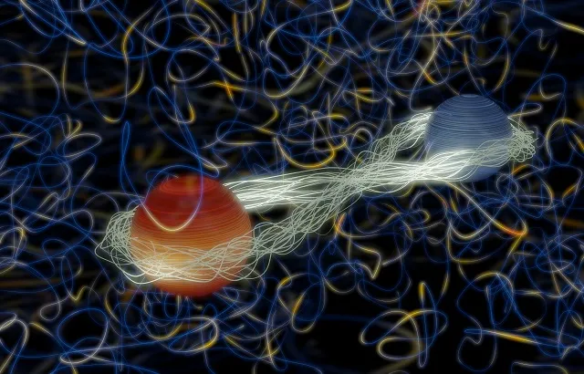 3d render of entangled particles. By Peter Hansen