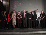 The winning team with their award