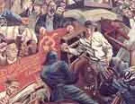 The Battle of Cable Street mural by artist Dave Binnington