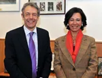 Queen Mary Principal Professor Simon Gaskell and Ana Botin, Santander CEO