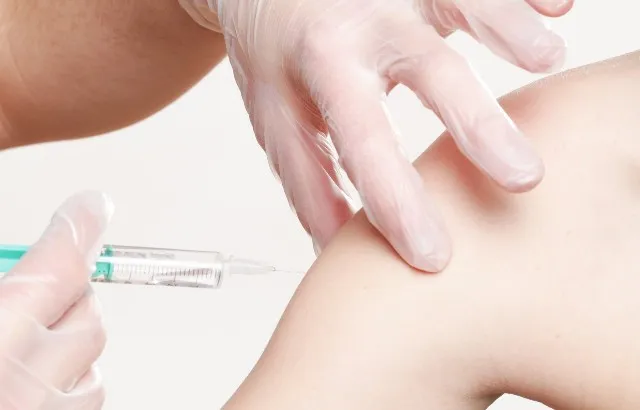 A child being vaccinated
