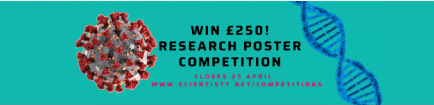 advert for online poster competition by Scientistt in March 2020