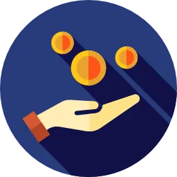 A cartoon hand receiving coins