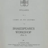 Front Cover of Syllabus, Course of Ten Lectures on Shakespeare's workshop by J Isaac