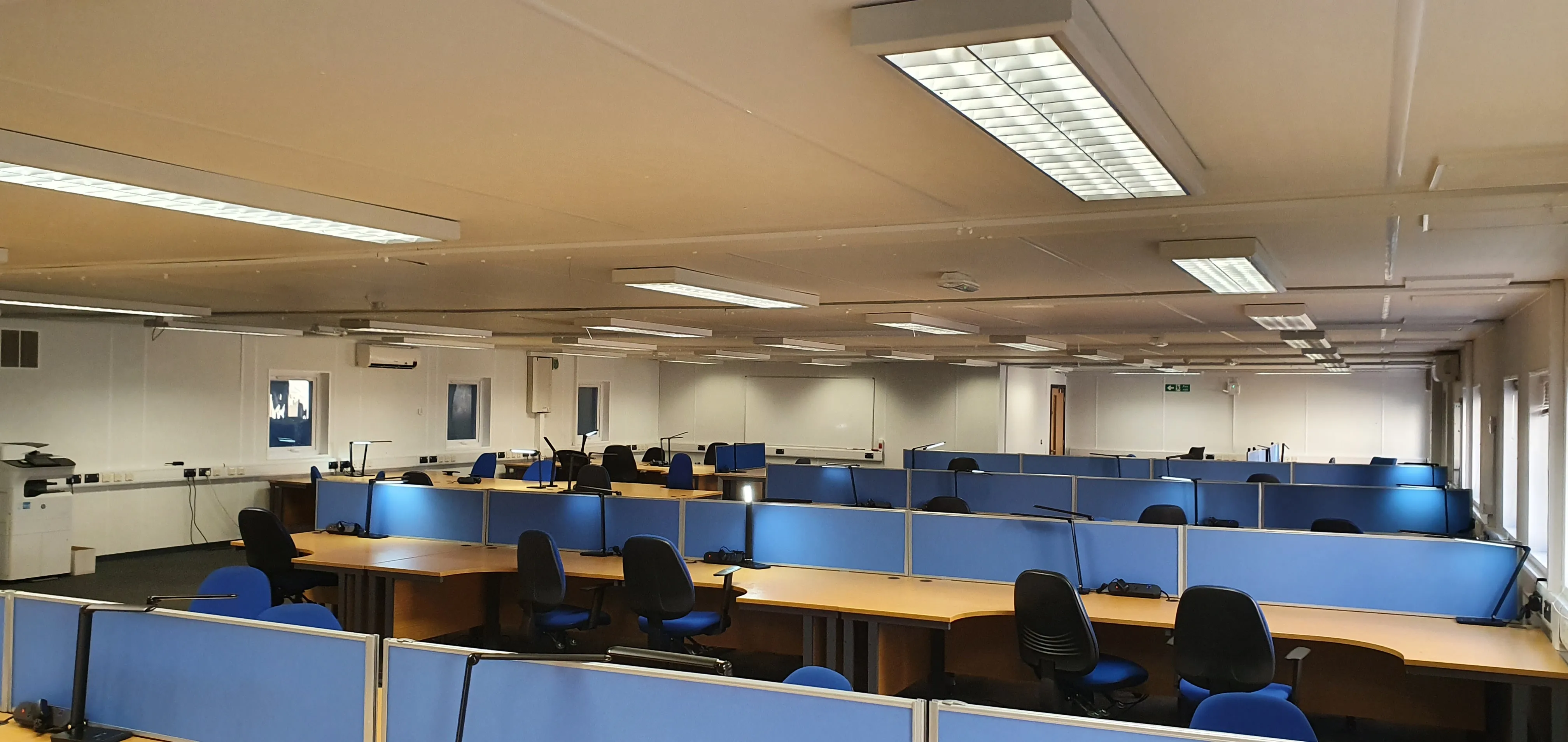 Temporary Building Study Space with dedicated desk space.