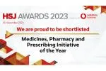 HSJ Awards branded graphic that says we are proud to be shortlisted