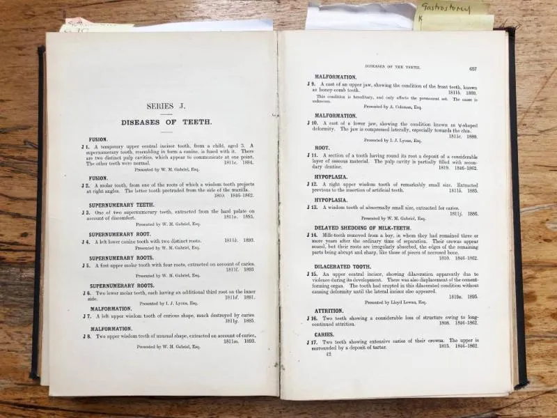 Old book describing tooth diseases