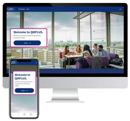 screen shot of QMplus login page