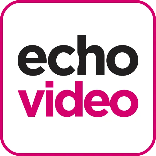 EchoVideo Logo black echo and pink video