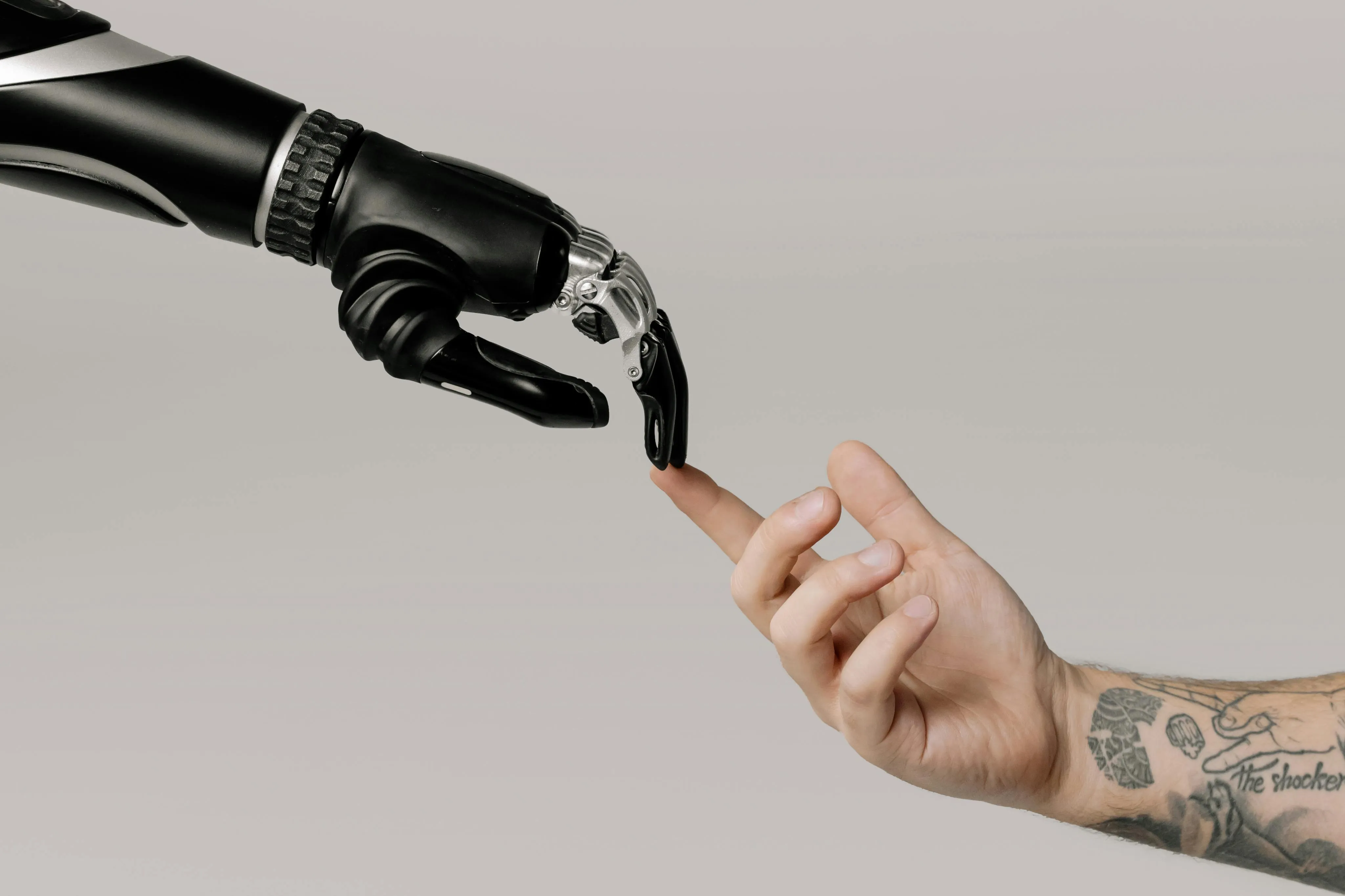 Robot and human hand