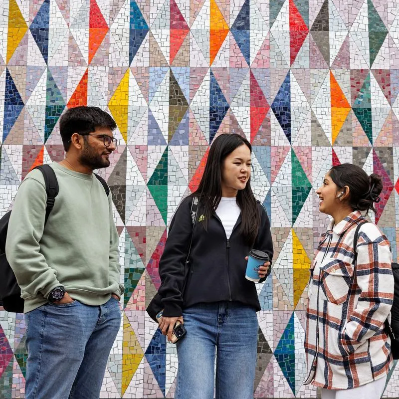Students talking among each other