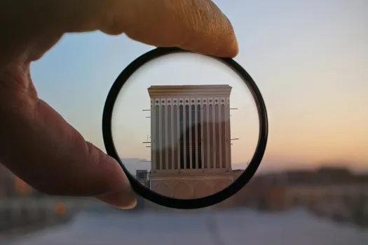 Building zoomed in with a circle