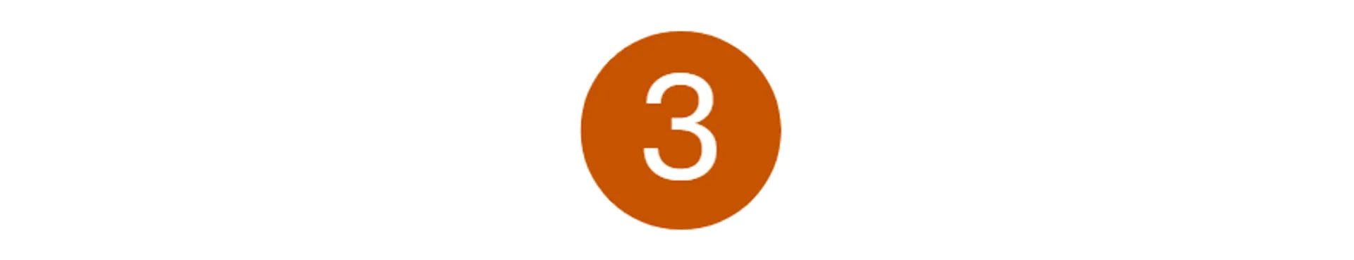 Orange circle with white number 3 inside