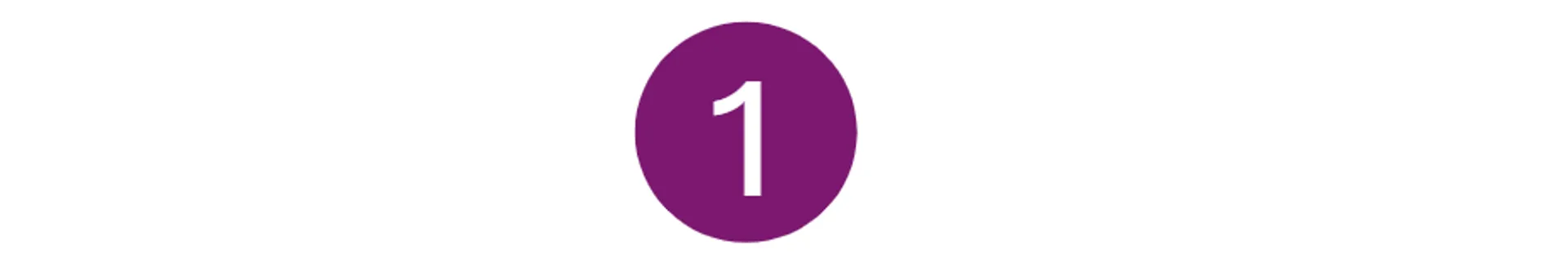 purple circle with the letter 1 in white text
