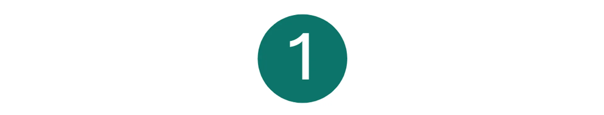 Green circle with white number 1 inside