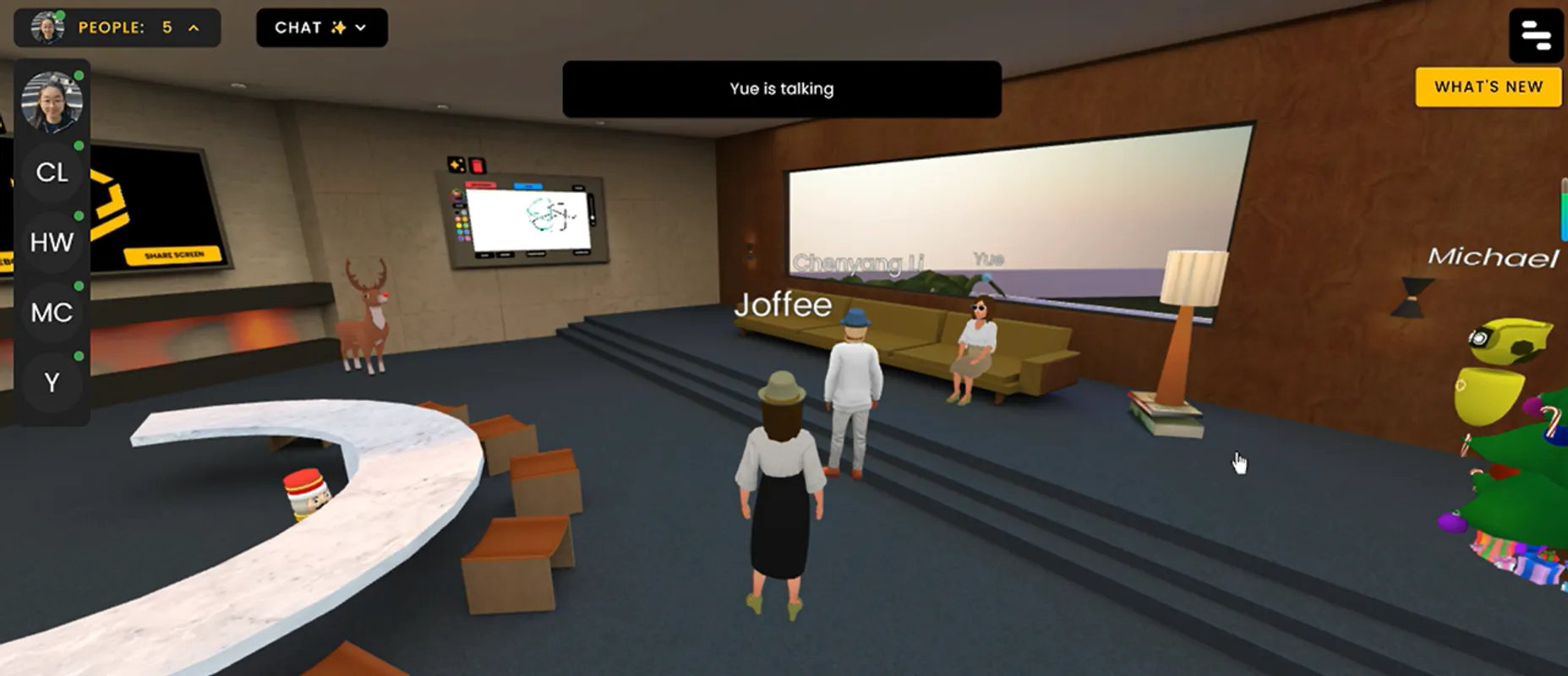 Student co-created spaces in Frame VR