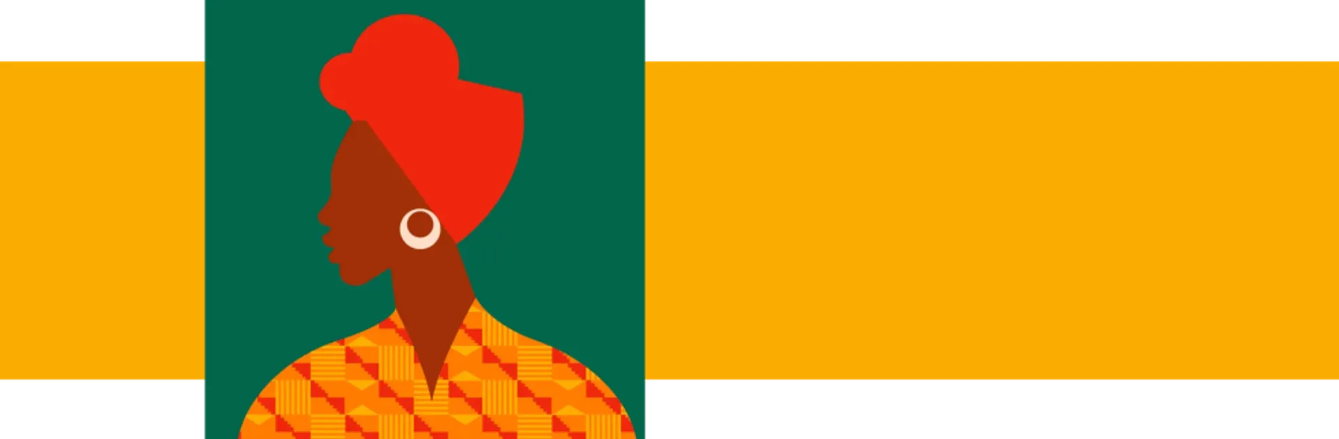 Stylised profile image of a woman in a headscarf