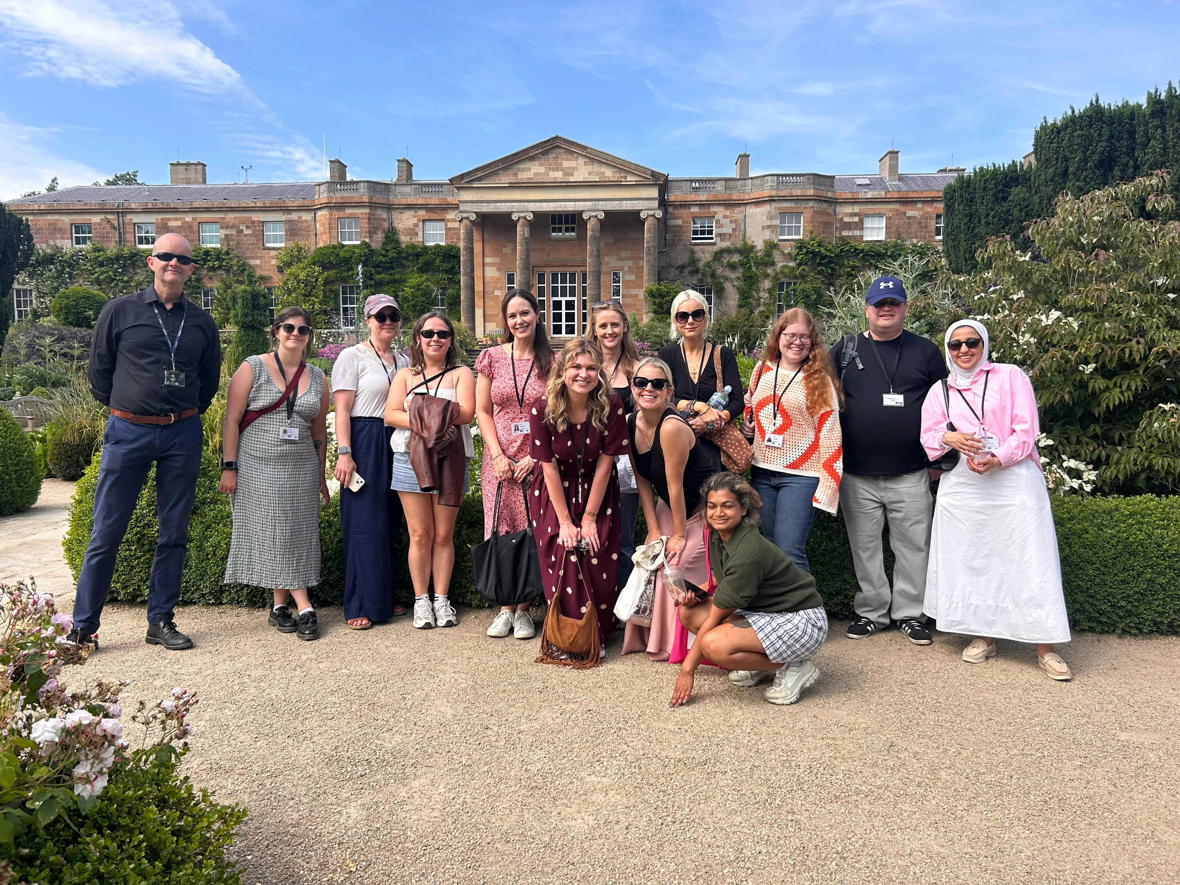 Students gathered outside Hillsborough Castle