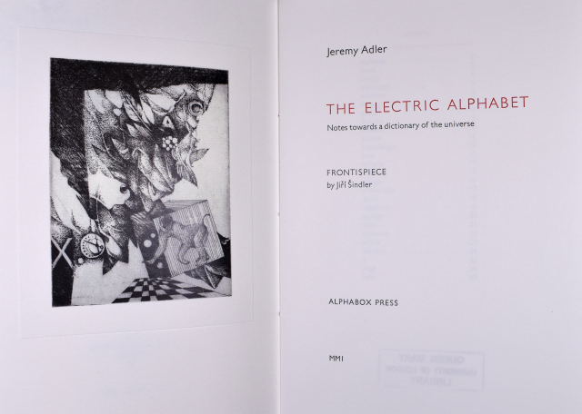 Title page of Jeremy Adler's 