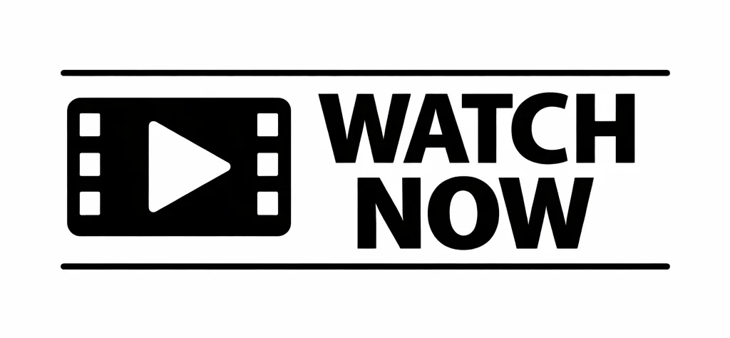 Watch Now written in bold caps next to icon of a section of film reel tape and a play button in centre.