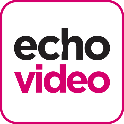 EchoVideo Logo black echo and pink video